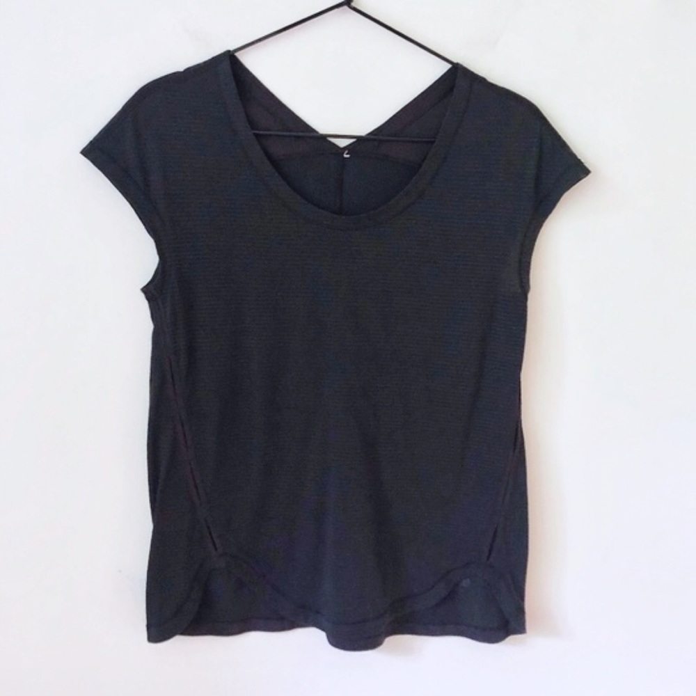Lululemon black striped tee